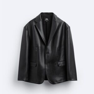Zara Faux Leather Oversized Blazer